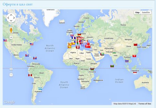 Интерактивна карта чрез Google Maps