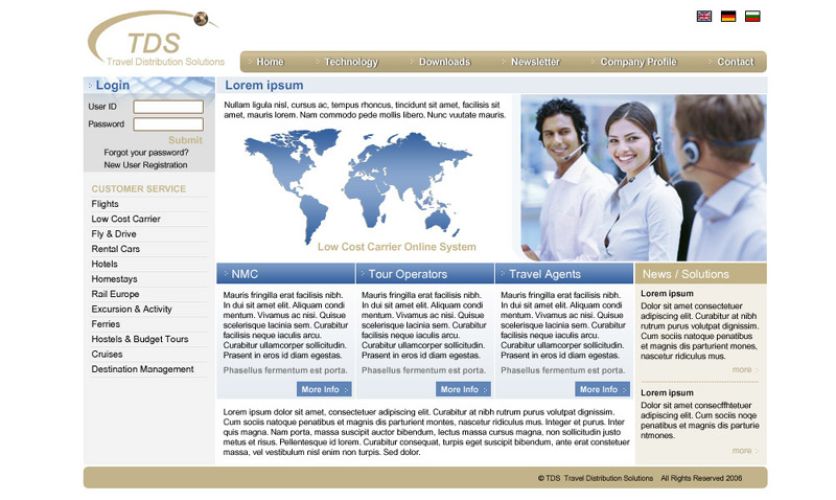 Корпоративен уеб сайт на консултантски услуги в областта на туризма