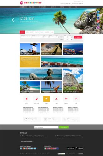 Специализиран уеб сайт за дестинация Мексико. Предлага: пакетни оферти, хотели, самолетни билети, рентакар, турове.