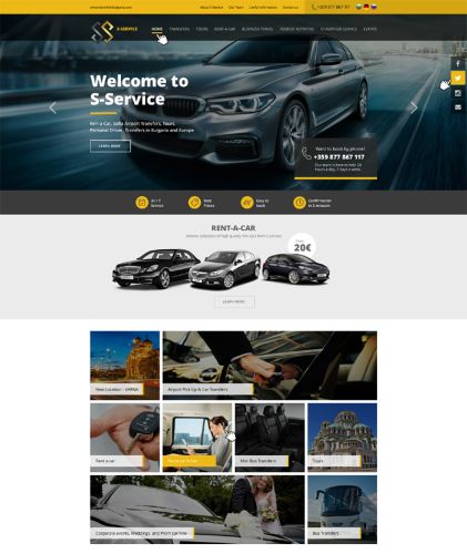 Изработка на сайт за рент-а-кар/ трансфери с responsive design, езикови версии