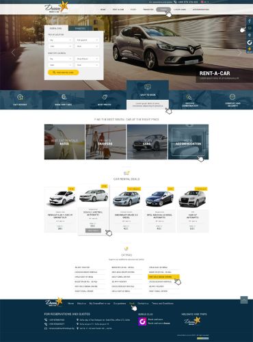 Изработка, дизайн и програмиране на уеб сайт за коли под наем и трансфери